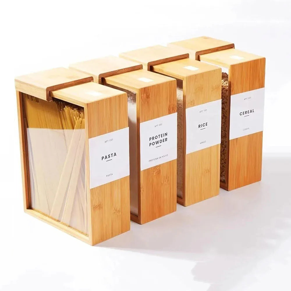 Chic Bamboo Cereal Storage Solution