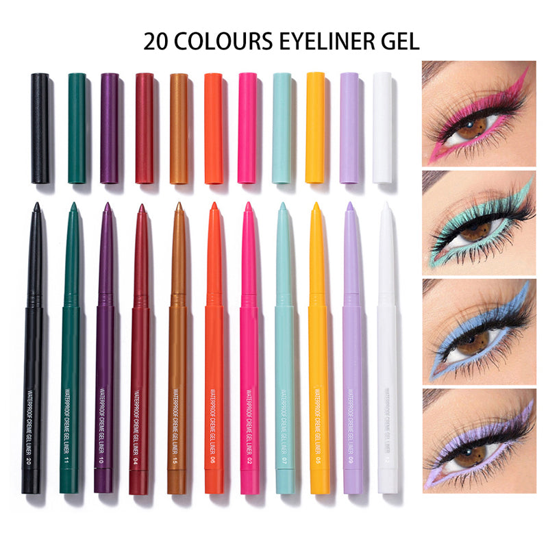 Set of 20 Coloured Eyeliner Pencils