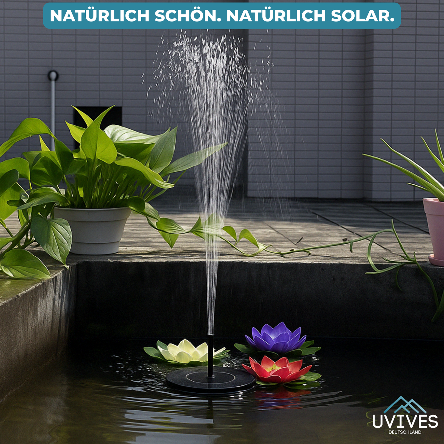 Solar Fountain for Tranquility and Elegance in the Garden