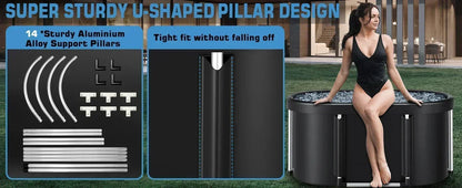 Foldable Cold Plunge Tub for Adults - Portable Ice Bath for Recovery