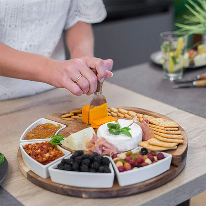 Bamboo Cheese Board Set - Stylish Wood Platter for Serving