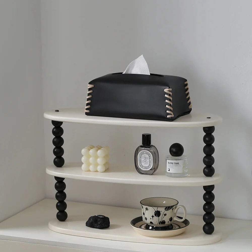 Chic Faux Leather Tissue Box Organizer