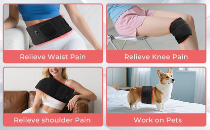 Infrared Light Therapy Wrap for Pain Relief – 660nm & 850nm Belt for Back, Waist, Shoulders & Joints