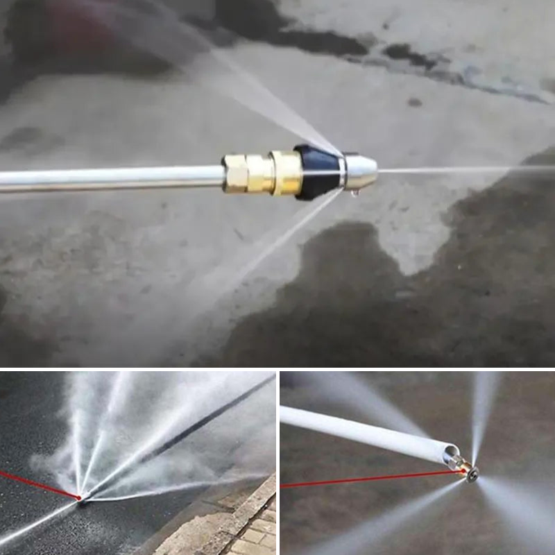 High-Pressure Drain Cleaning Nozzle – Stainless Steel Sprayer for Quick Pipe Unblocking