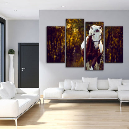 Serene Equine Elegance - 4 Piece Canvas Wall Art