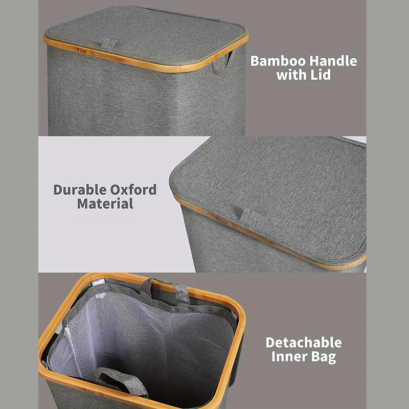 Spacious Laundry Basket with Lid for Organized Living