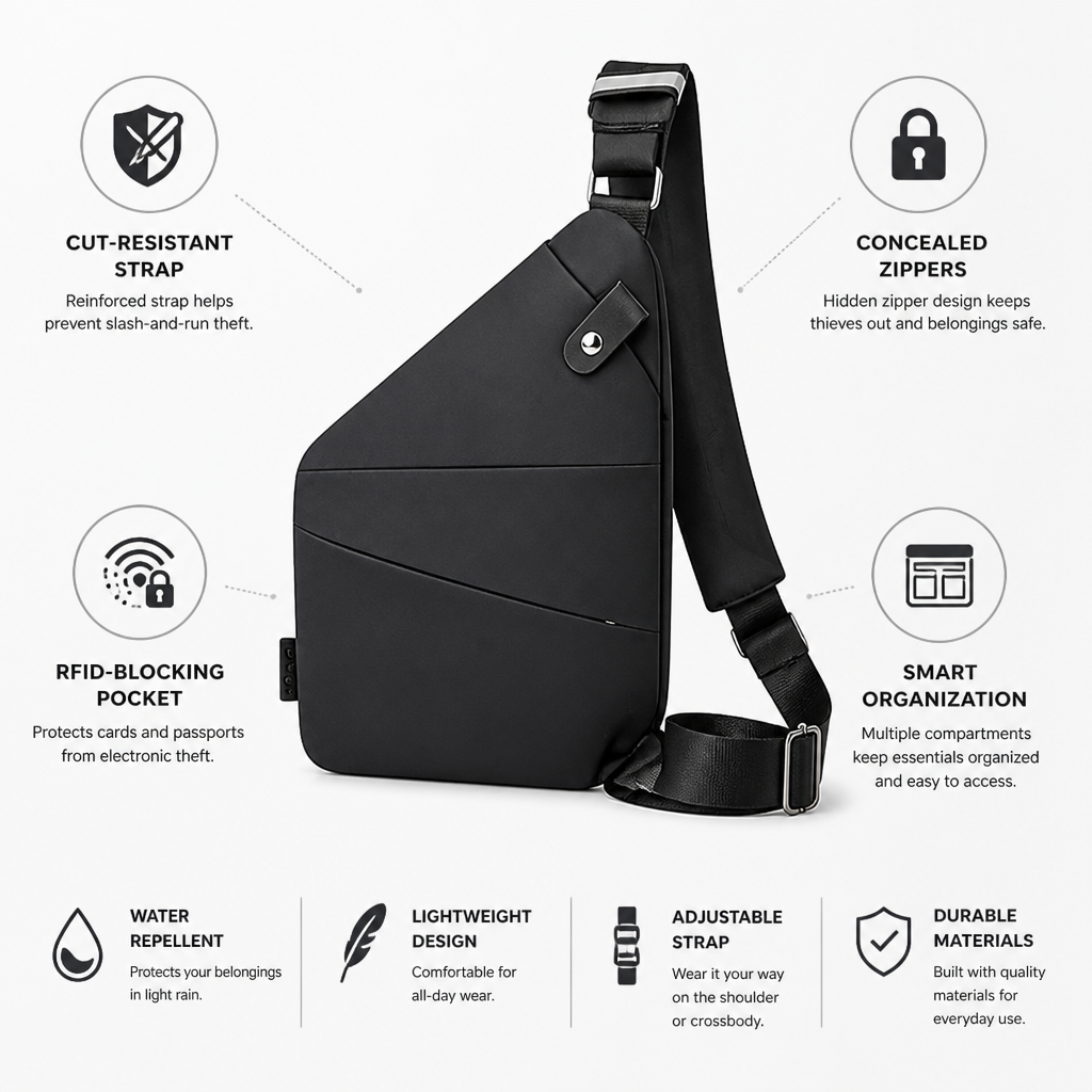 Secure & Stylish Crossbody Bag with RFID Protection