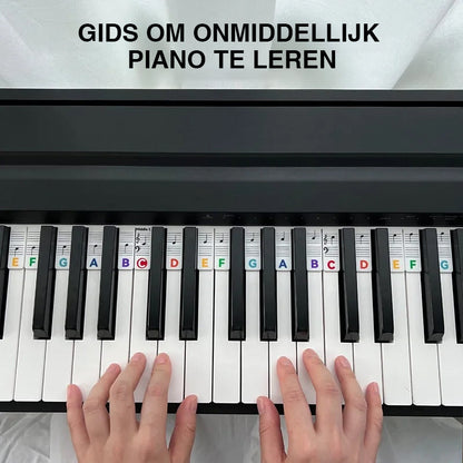 Removable Music Note Labels for Piano Keyboards
