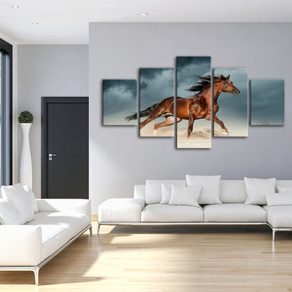 Stunning 5-Piece Equine Desert Canvas Art