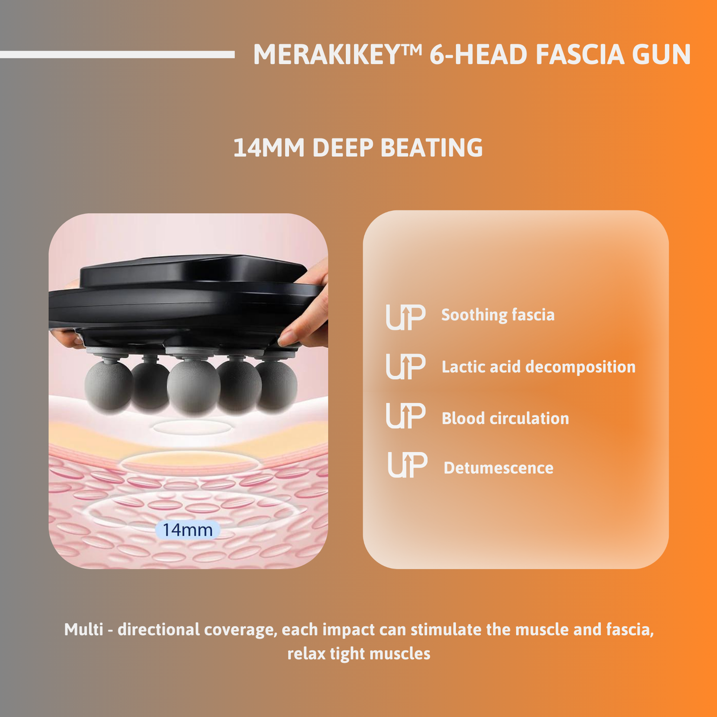 High-Frequency Muscle Massager with 6 Heads for Pain Relief