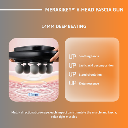 High-Frequency Muscle Massager with 6 Heads for Pain Relief