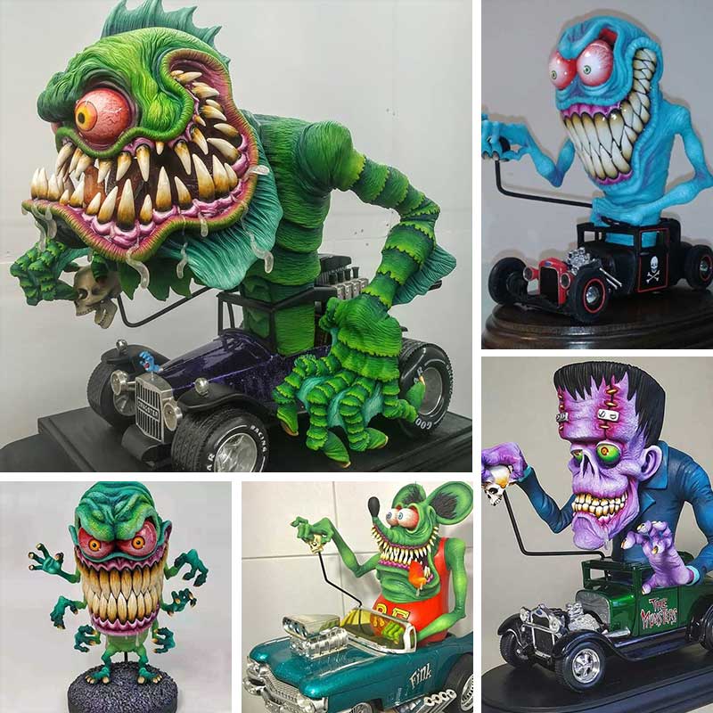 Large Monster Figurines with Open Mouth - Decorative Statues