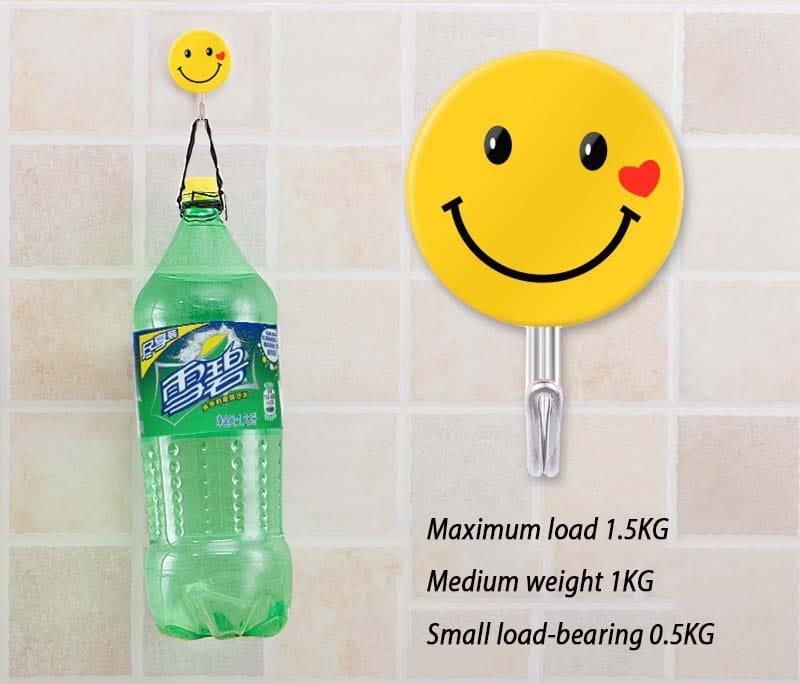 Set of 3 Fun Emoji Wall Hooks - Strong Adhesive Design