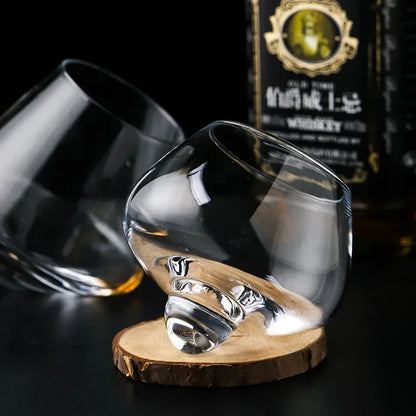 Rotating Tumbler for Cocktails, Wine, and Other Drinks - Belly Glass