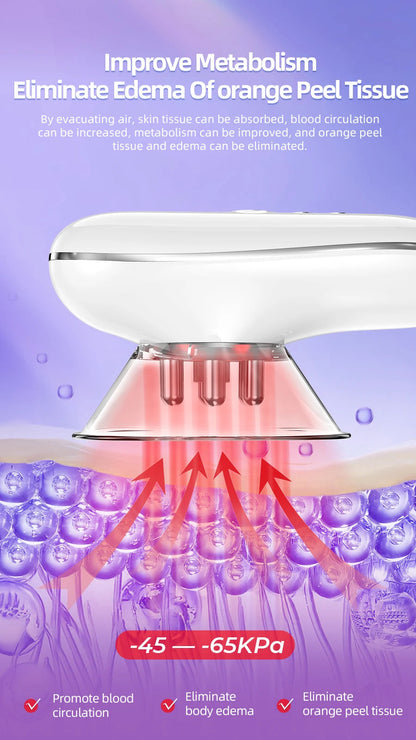 Microcurrent Suction Therapy Device with LED Light - Square & Round Cups, Auto-Off