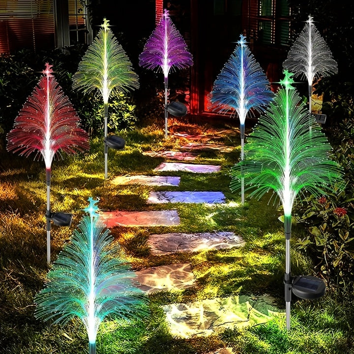 Solar Garden Light Set with 3 Color Changing LED Lights