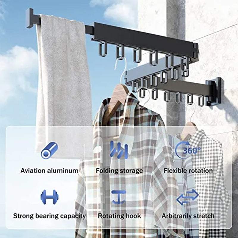 Folding Drying Rack with Aluminum Alloy Ring Hook