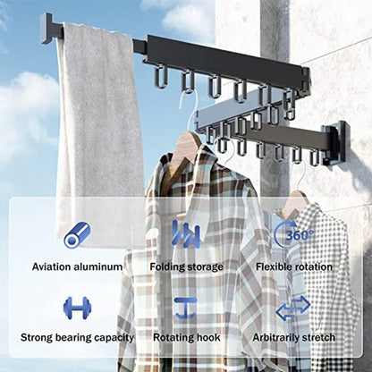 Folding Drying Rack with Aluminum Alloy Ring Hook