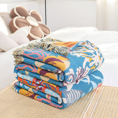Ocean Breeze Cotton Throw for Year-Round Enjoyment