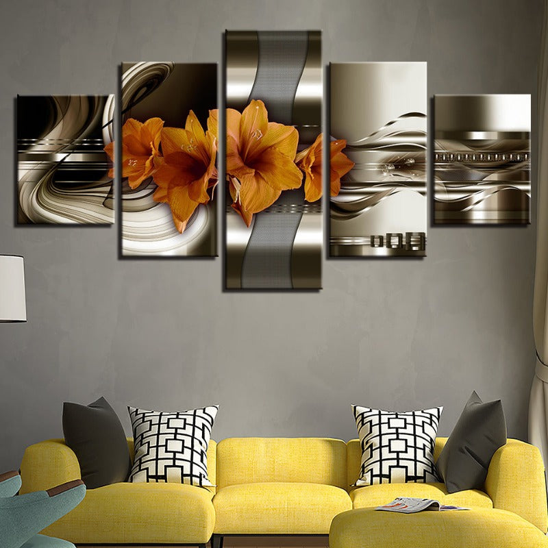 Stunning Floral Canvas Art Set - 5 Panel Masterpiece