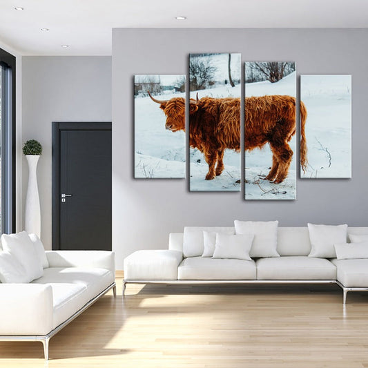 Charming Cow Canvas Art Set - 4 Piece Wall Decor