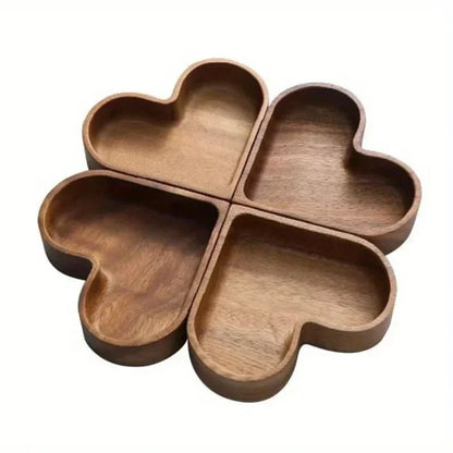 Charming Heart-Shaped Snack Tray Set | 4 Pieces
