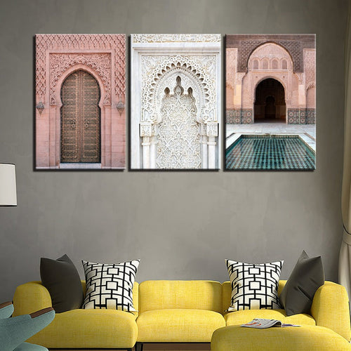 Set of 3 Canvas Art Paintings with Stunning Architectural Design
