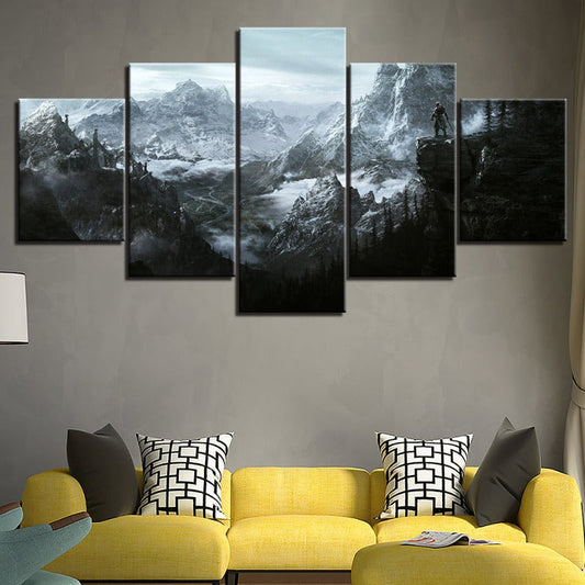 Charming Winter Landscape - 5-Piece Canvas Art Set