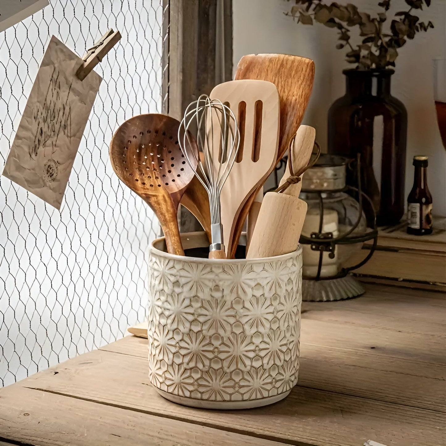 Elegant Ceramic Kitchen Utensil Organizer