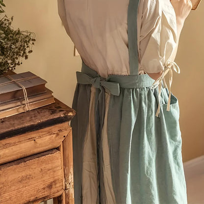 Chic Tiered Linen Kitchen Apron