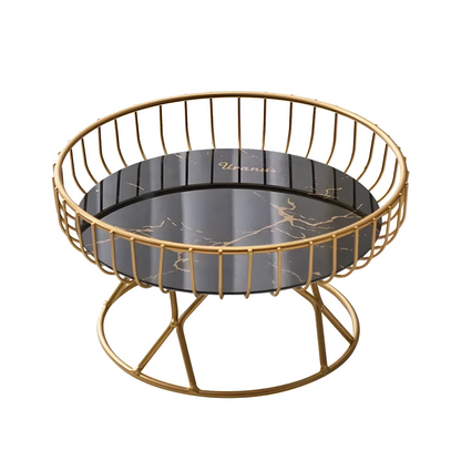 Elegant Marble Serving Tray with Gold Accents