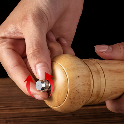 Artisan Oak Spice Mill Set for Exquisite Flavoring