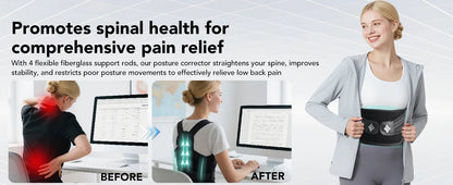 Adjustable Back Support Brace for Spine Alignment, Posture Correction & Pain Relief