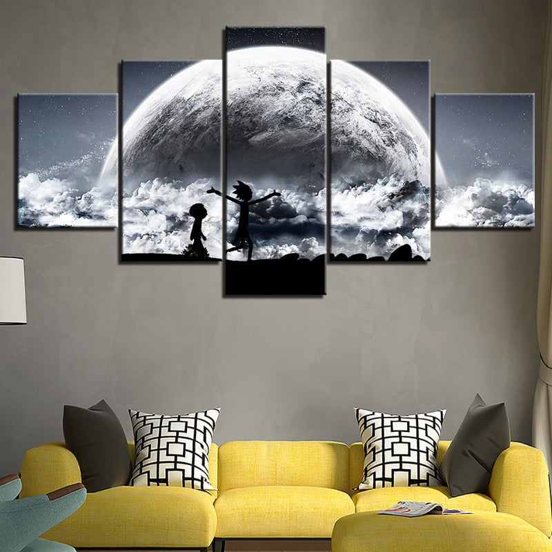 Set of 5 Celestial Canvas Prints - Galaxy Wall Art