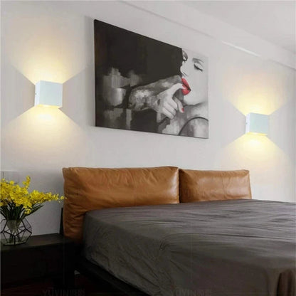 Sleek LED Wall Light - Space-Saving 10x10 cm Design