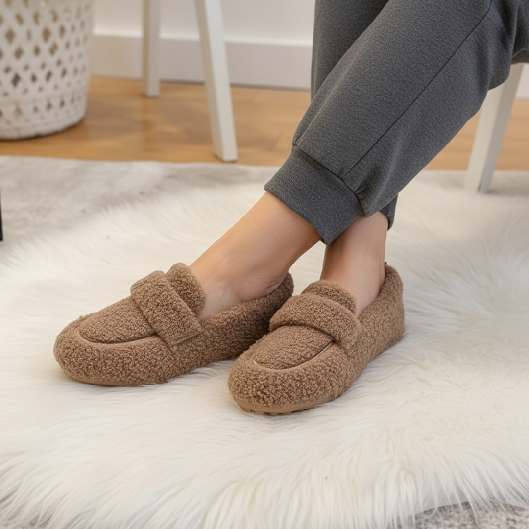Cozy Plush-Lined Slippers with Memory Foam Comfort