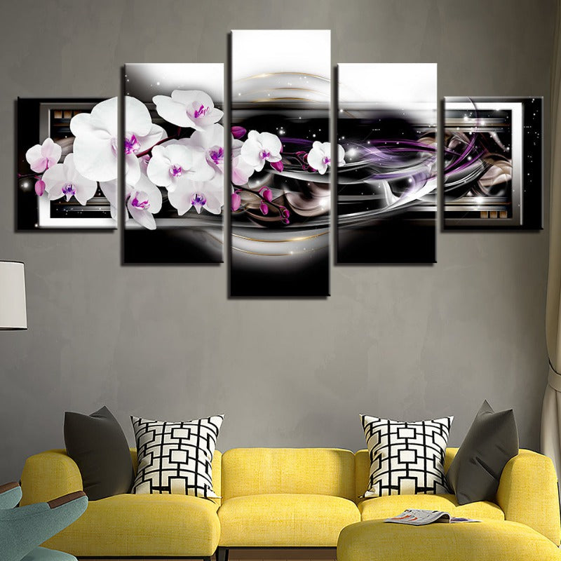 Vibrant Floral Canvas Art Set - 5 Panel Wall Décor
