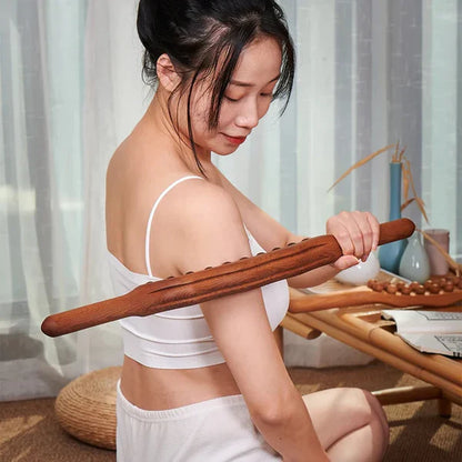 Natural Wood Body Massage Roller for Smooth Skin