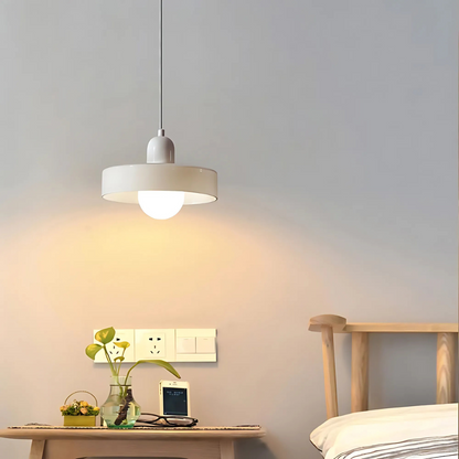 Minimalist Modern Pendant Light - Opal Halo Shade Design