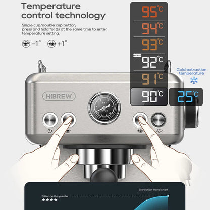 Espresso Maker with 20-Bar Pump, PID Control, 58mm Portafilter, Steam Wand