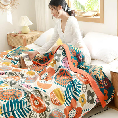 Breezy Floral Cotton Quilt for Summer Comfort