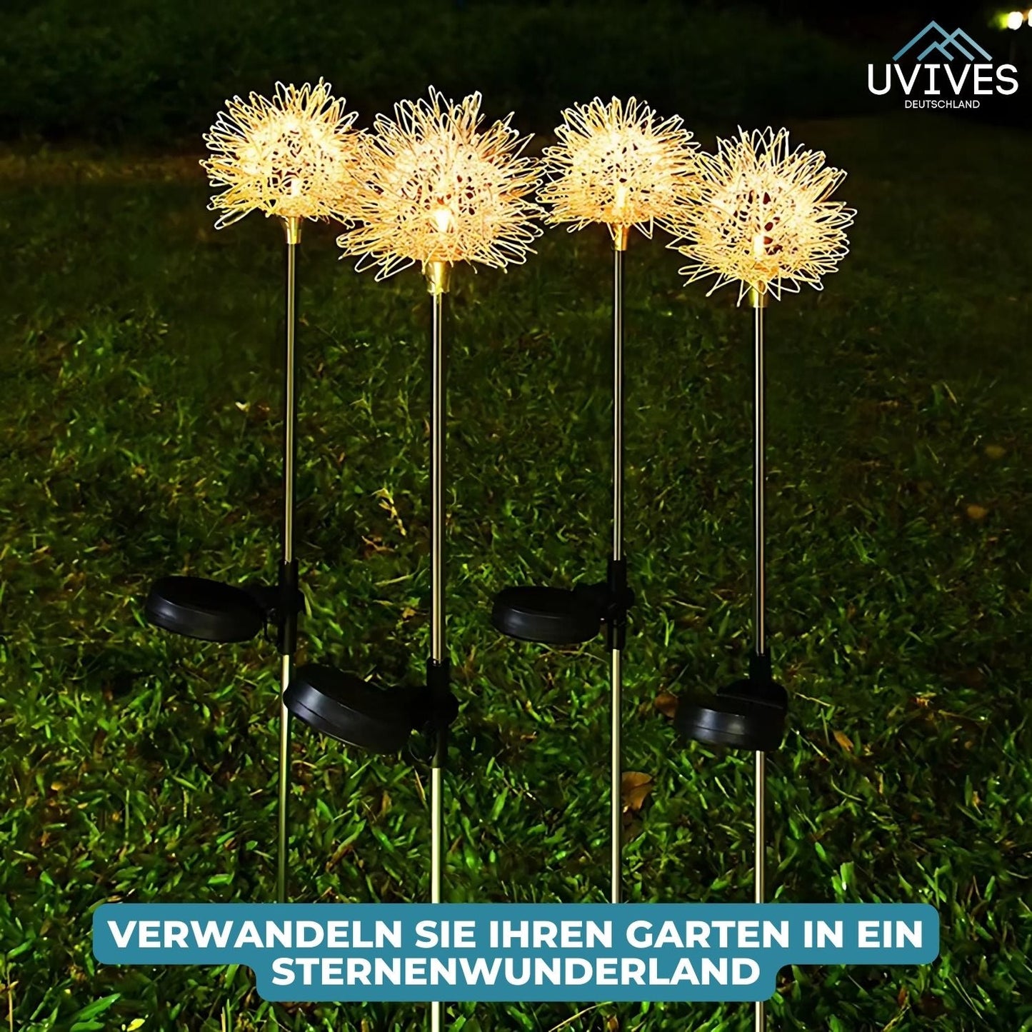 Waterproof Solar Garden Light in Dandelion Design