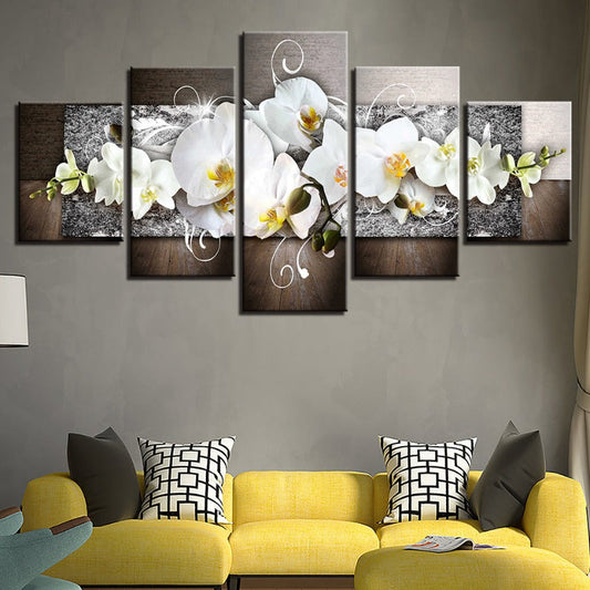Elegant Floral Canvas Set - 5 Piece Wall Art Collection