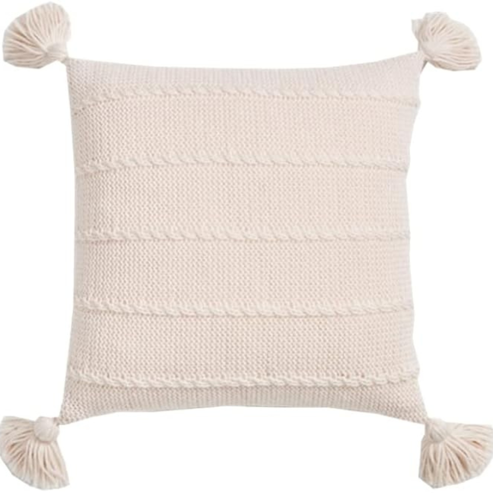 Cozy Nordic Knit Tassel Throw Pillow