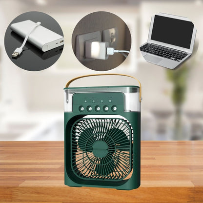 Portable 3-in-1 Air Cooler and Humidifier with Adjustable Fan Speeds