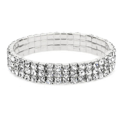 Rhinestone-Embellished Silver Anklet Bracelet – Foot Jewelry Chain