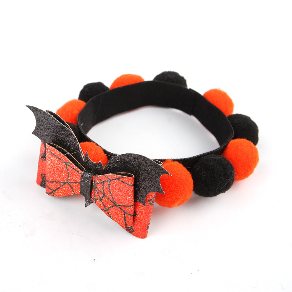 Adjustable Halloween Collar for Dogs and Cats – Pumpkin & Skull Patterns
