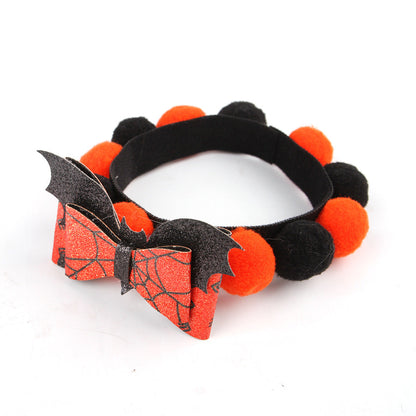 Adjustable Halloween Collar for Dogs and Cats – Pumpkin & Skull Patterns