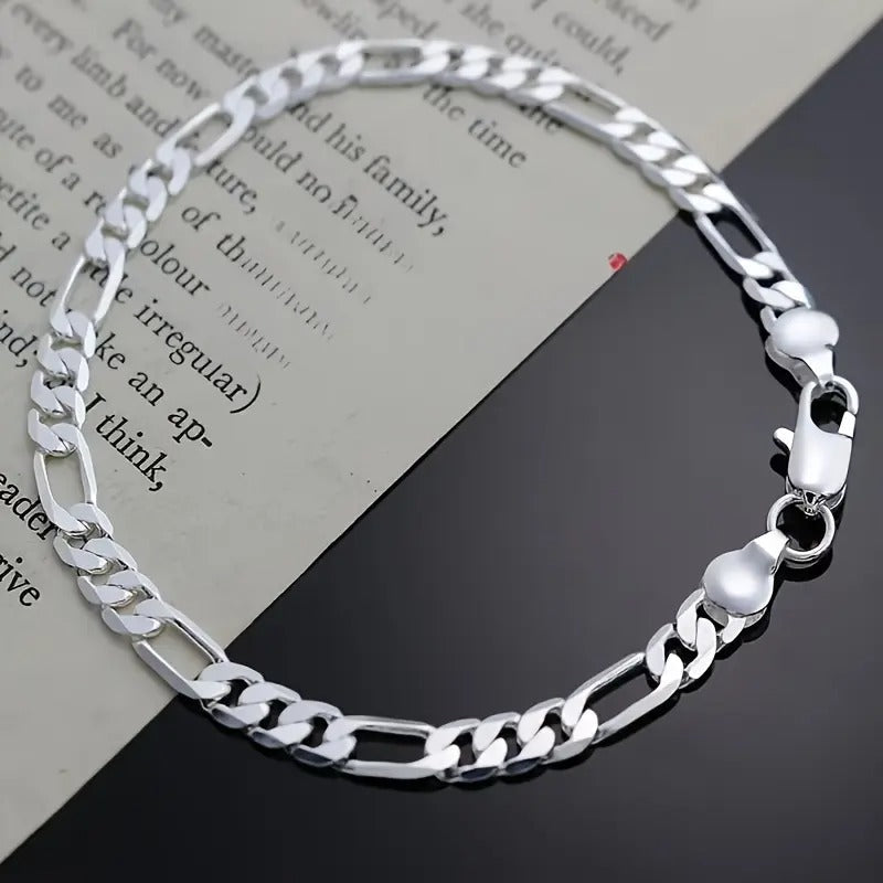 Elegant Silver-Plated Cuban Link Chain Necklace