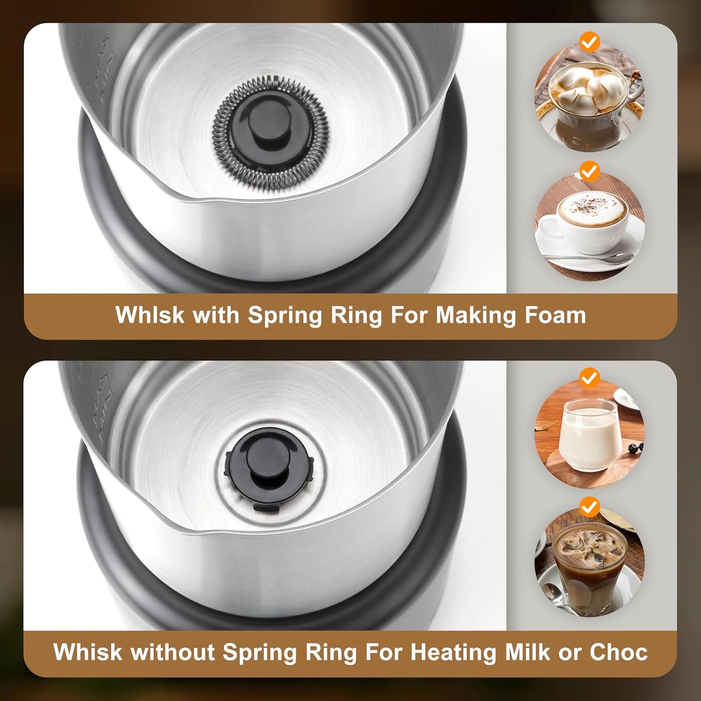 Versatile Electric Milk Frother | 4-in-1 500ml Stainless Steel